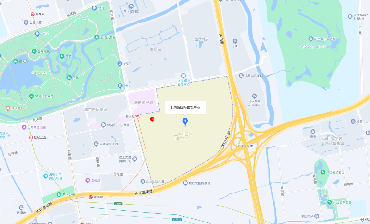 第十六屆世界制藥機械、包裝設(shè)備與材料中國展位置